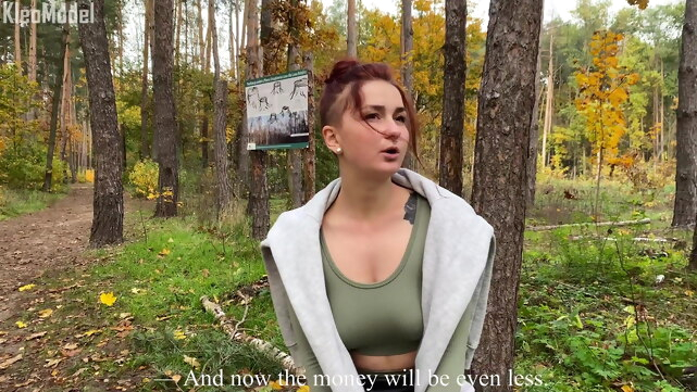 Picked up a student on the street and fucked her for money. KleoModel xxx public nudity video